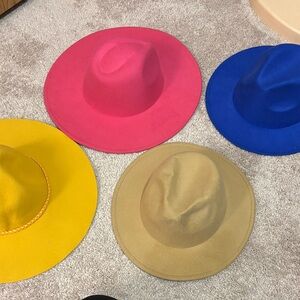 Colorful Wide-Brimmed Hats Set